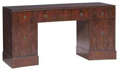 Lot 8 - Art Deco Rosewood Pedestal Desk 1940s The...