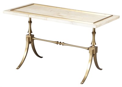 Lot 23 - Art Deco Parchment and Gilt Metal Low Table...