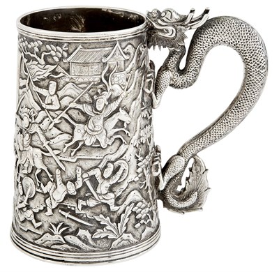 Lot 110 - Chinese Export Silver Mug 1860s Tapering...
