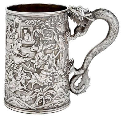 Lot 109 - Chinese Export Silver Mug 1860s Tapering...