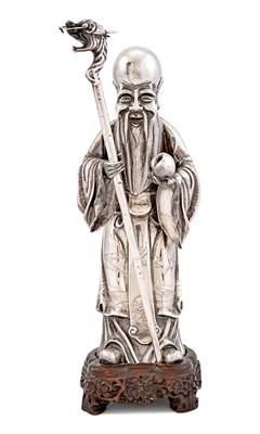 Lot 121 - Chinese Silver Figure of Lao Tzu 20th Century...