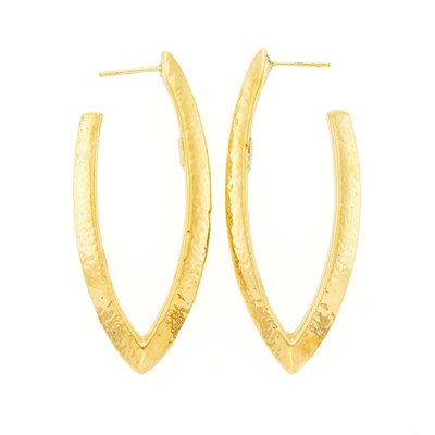 Lot 2039 - Ippolita Pair of Hammered Gold Earrings