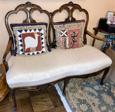 Lot 296 - Suite of Italian Rococo Style Upholstered Beechwood Furniture