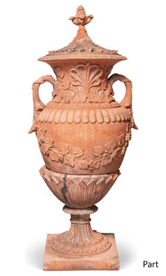 Lot 162 - Pair of Neoclassical Style Terracotta Urns...