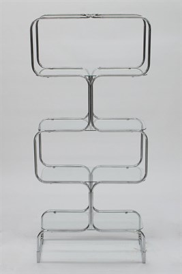 Lot 102 - Tricom Tubular Metal and Glass Etagere 1970s...