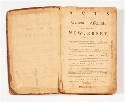 Lot 243 - [NEW JERSEY] Two works of New Jersey Laws....