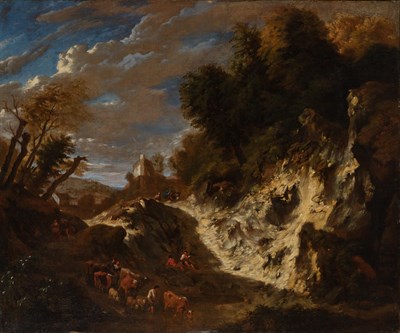 Lot 1035 - Cornelis Huysmans Flemish, 1648-1727 Landscape...