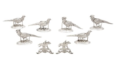 Lot 141 - Set of Six Continental Silver Novelty Pheasant...