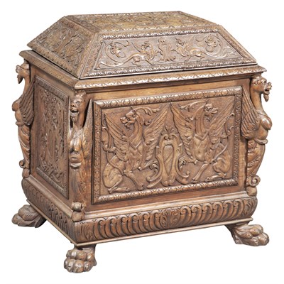 Lot 159 - Renaissance Revival Carved Walnut Chest Height...