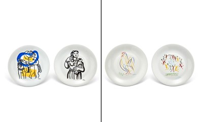 Lot 158 - Set of Four Limoges Porcelain Dinner Plates...