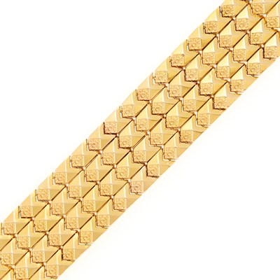 Lot 2210 - Wide Gold Bracelet