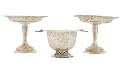 Lot 210 - Dutch Silver Bowl and Pair of Continental...