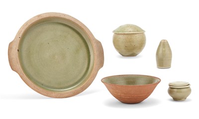 Lot 86 - Group of Bernard Leach Green Glazed Stoneware...