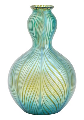 Lot 258 - Bohemian Iridescent Art Glass Double...