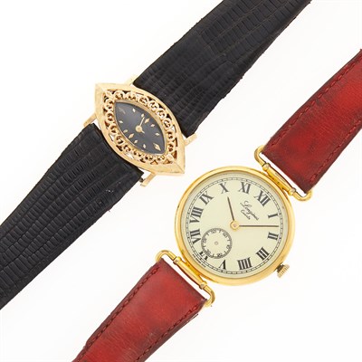 Lot 2146 - Longines Stainless Steel Wristwatch and Lucien Piccard Gold Wristwatch