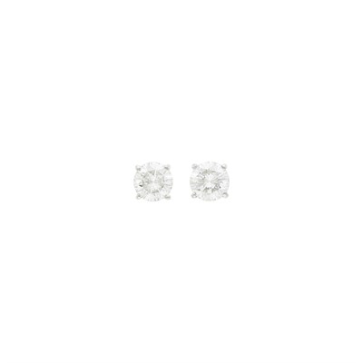 Lot 127 - Pair of Platinum and Diamond Stud Earrings