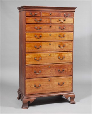 Lot 214 - Chippendale Cherry Tall Chest of Drawers