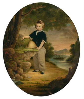 Lot 1032 - American School 19th century The Little Angler...