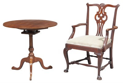 Lot 248 - Chippendale Style Mahogany Tilt-Top Table...