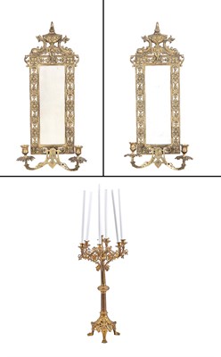 Lot 255 - Pair of Bradley & Hubbard Gilt-Metal Two-Light...