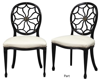 Lot 257 - Set of Eight George III Style Black Painted...