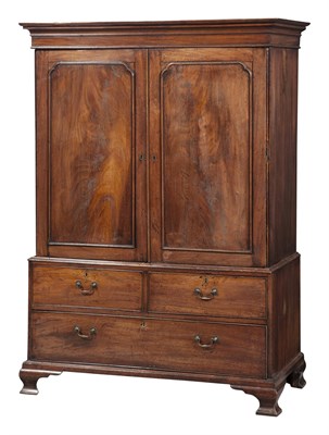 Lot 328 - Regency Mahogany Linen Press Height 70 3/8...