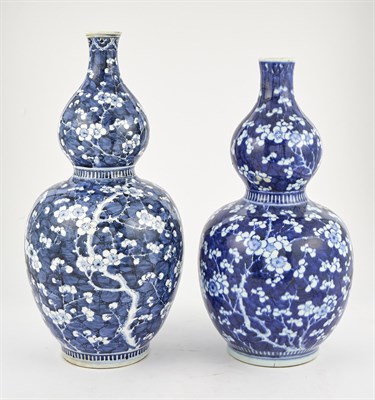 Lot 266 - Two Chinese Blue and White Porcelain Double Gourd Vases