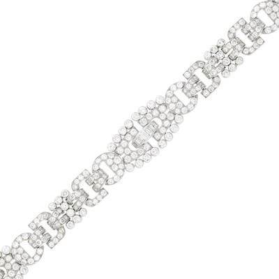 Lot 120 - Platinum and Diamond Bracelet