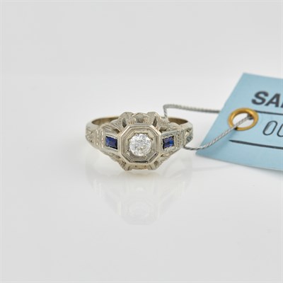 Lot 61 - Diamond and Stone Ring about 0.35 ct., 14K 4...