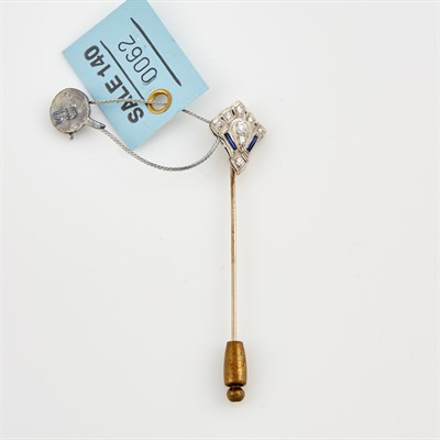 Lot 62 - Diamond and Stone Pin, 8 diamonds about 0.30...