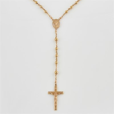 Lot 63 - Gold Rosary, 14K 25 dwt.