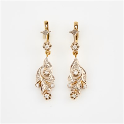 Lot 69 - Two Diamond Earrings, 28 diamonds about 0.30...