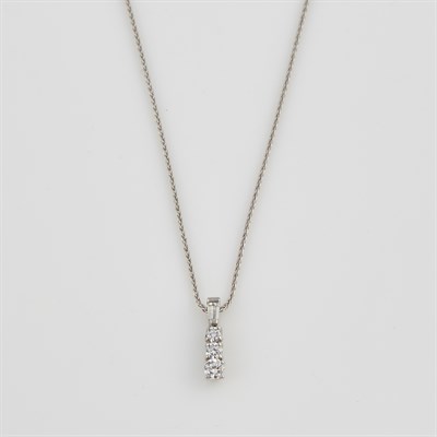 Lot 79 - Diamond Pendant, 5 diamonds about 0.50 ct. and...