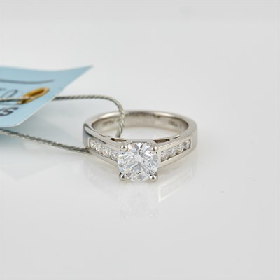 Lot 117 - Diamond Engagement Ring, 9 diamonds, center...