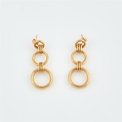 Lot 131 - Two Gold Earrings, 14K 4 dwt.