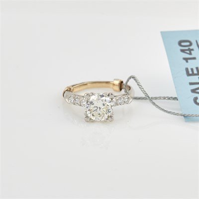 Lot 170 - Diamond Engagement Ring, 7 diamonds, center...