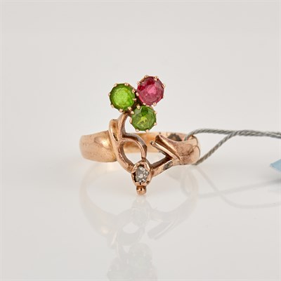Lot 251 - Diamond and Stone Ring, 14K 3 dwt. all, stone...