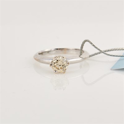 Lot 350 - Diamond Solitaire Ring about 0.85 ct., 18K 2...
