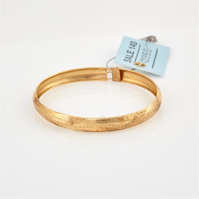 Lot 366 - Gold Rigid Bracelet, 14K 2 dwt.