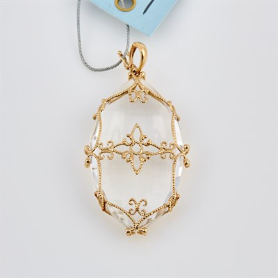 Lot 383 - Gold and Stone Pendant, 14K 13 dwt. all