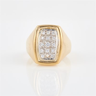 Lot 400 - Diamond Ring, 15 diamonds about 0.40 ct., 14K...