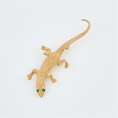 Lot 433 - Gold and Stone Animal Pin, 14K 3 dwt. all