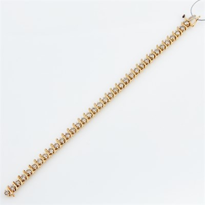 Lot 443 - Diamond Tennis Bracelet, 35 diamonds about...