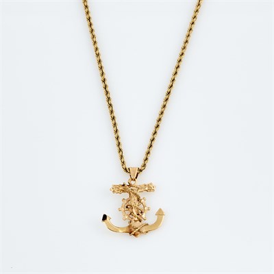 Lot 452 - Gold Pendant and Neck Chain, 14K 8 dwt.