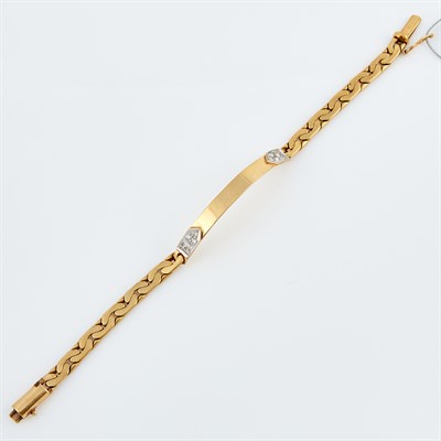 Lot 455 - Diamond ID Bracelet, 12 diamonds about 0.40 ct....
