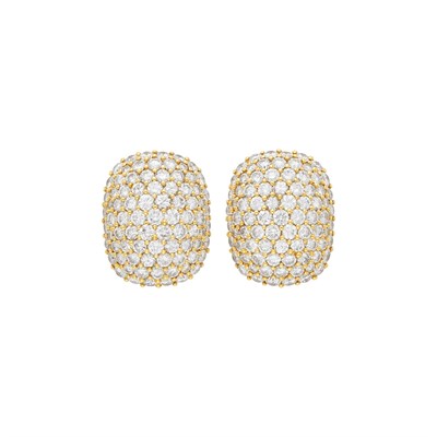 Lot 65 - Pair of Gold and Diamond Earclips