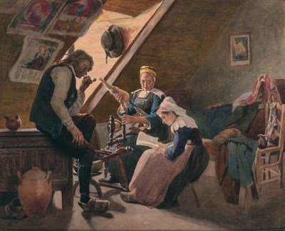 Lot 39 - Attributed to Thomas Hovenden The Reading...