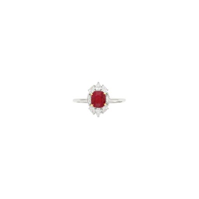 Lot 136 - White Gold, Ruby and Diamond Ring