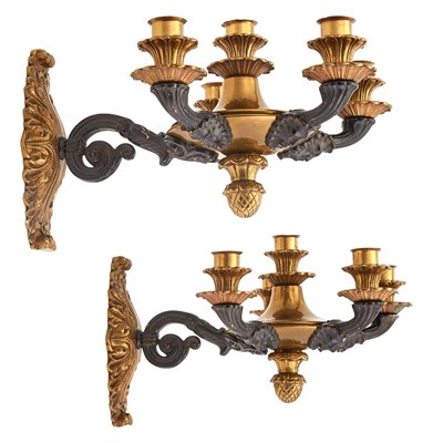 Lot 264 - Pair of Empire Style Gilt and Patinated Metal...