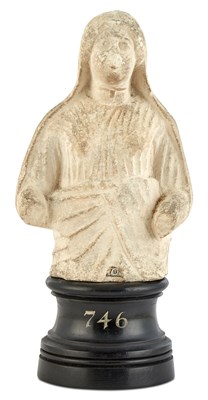 Lot 160 - Greek or Roman Style Pottery Bust Mounted on a...